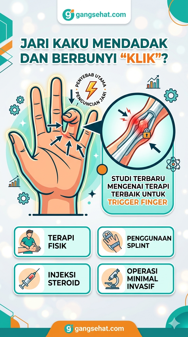 Jari Kaku Mendadak dan Berbunyi "Klik"? Inilah Hasil Studi Terbaru Mengenai Terapi Terbaik untuk Trigger Finger